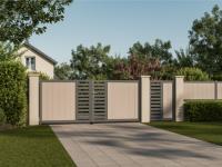 Portail aluminium battant Archipel option remplissage lames loryza