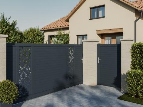 Portail aluminium Torpes packshot 3D