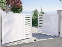 Portail aluminium battant Archipel option remplissage lames pvc