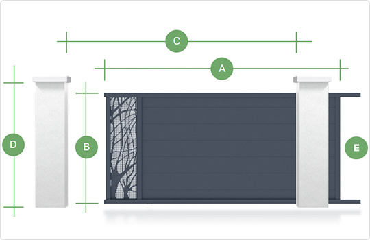 Schéma de pose d'un portail coulissant