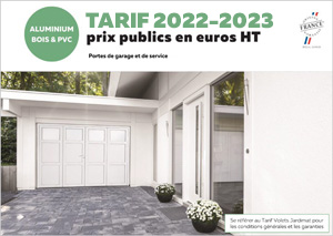 Tarif 2022-2023 porte de garage