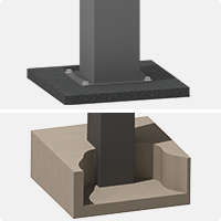 Pose des poteaux alu sur platine & à sceller